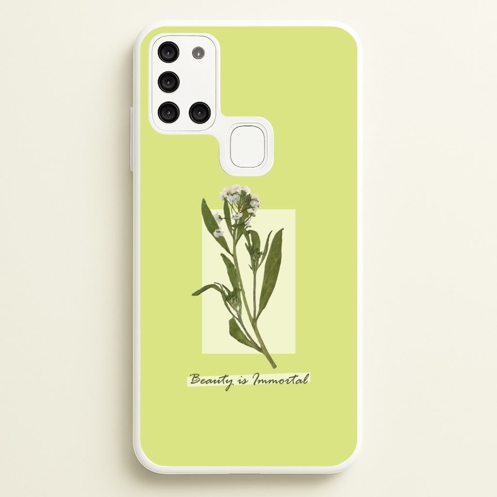 Beauty Is Immortal Press Flower  - Floral Phone Case for Galaxy A21s