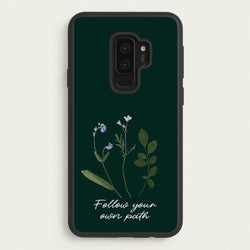 Follow Your Own Path Dark Green  - Floral Phone Case for Galaxy S9 Plus