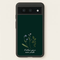 Follow Your Own Path Dark Green  - Floral Phone Case for Google Pixel 8a