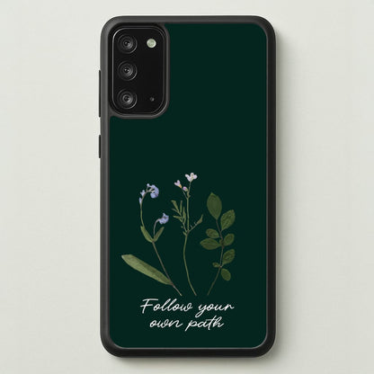Follow Your Own Path Dark Green  - Floral Phone Case for Galaxy Note 20