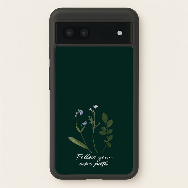 Follow Your Own Path Dark Green  - Floral Phone Case for Google Pixel 6a