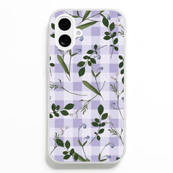 Checkered Pressed Flowers Pattern  - Floral Phone Case for iPhone 16 Plus