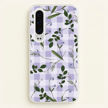 Checkered Pressed Flowers Pattern  - Floral Phone Case for Huawei P30