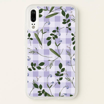 Checkered Pressed Flowers Pattern  - Floral Phone Case for Huawei P20