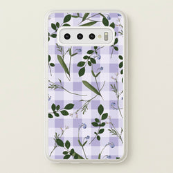 Checkered Pressed Flowers Pattern  - Floral Phone Case for Galaxy S10
