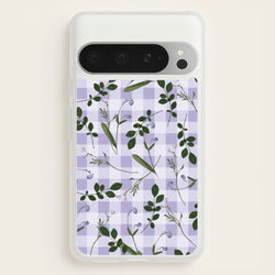 Checkered Pressed Flowers Pattern  - Floral Phone Case for Google Pixel 9 Pro XL