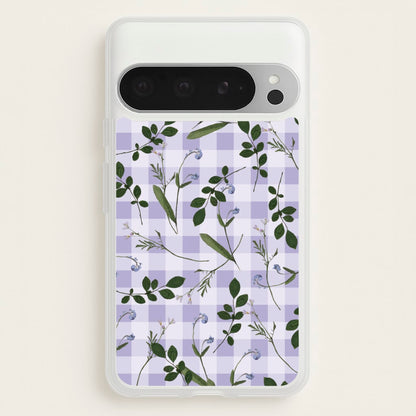 Checkered Pressed Flowers Pattern  - Floral Phone Case for Google Pixel 9 Pro XL