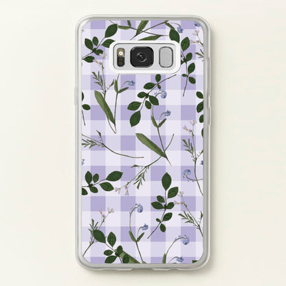 Checkered Pressed Flowers Pattern  - Floral Phone Case for Galaxy S8 Plus
