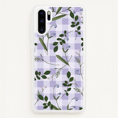 Checkered Pressed Flowers Pattern  - Floral Phone Case for Huawei P30 Pro