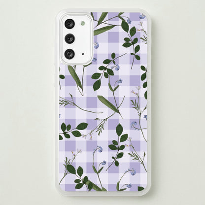 Checkered Pressed Flowers Pattern  - Floral Phone Case for Galaxy Note 20