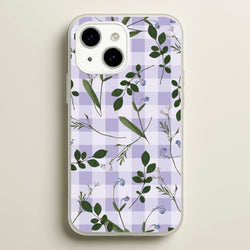 Checkered Pressed Flowers Pattern  - Floral Phone Case for iPhone 14