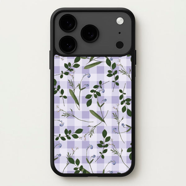 Checkered Pressed Flowers Pattern Phone Case for iPhone 17 Pro Max