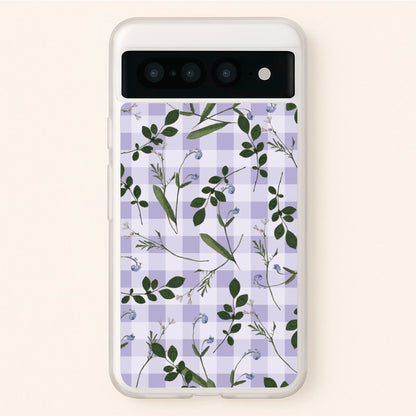 Checkered Pressed Flowers Pattern  - Floral Phone Case for Google Pixel 7 Pro