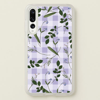 Checkered Pressed Flowers Pattern  - Floral Phone Case for Huawei P20 Pro