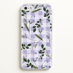 Checkered Pressed Flowers Pattern  - Floral Phone Case for iPhone 5 / 5s / SE 2016