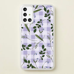 Checkered Pressed Flowers Pattern  - Floral Phone Case for Galaxy A71