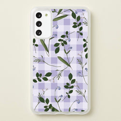 Checkered Pressed Flowers Pattern  - Floral Phone Case for Galaxy S20