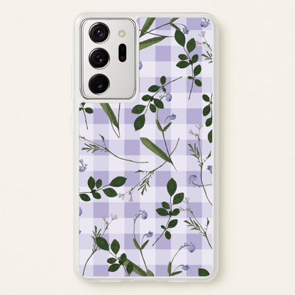 Checkered Pressed Flowers Pattern  - Floral Phone Case for Galaxy Note 20 Ultra