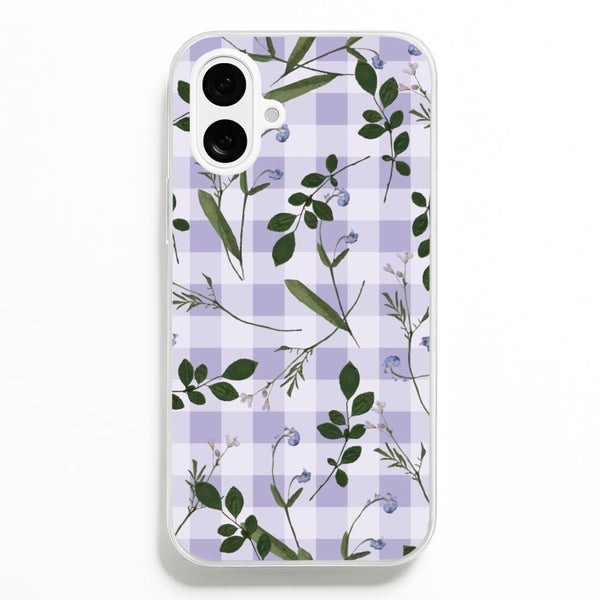 Checkered Pressed Flowers Pattern Phone Case