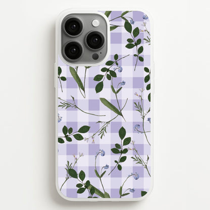 Checkered Pressed Flowers Pattern  - Floral Phone Case for iPhone 13 Pro Max