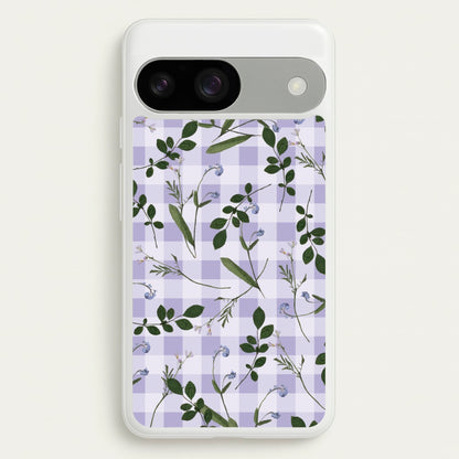 Checkered Pressed Flowers Pattern  - Floral Phone Case for Google Pixel 9 / 9 Pro