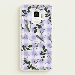 Checkered Pressed Flowers Pattern  - Floral Phone Case for Galaxy S9