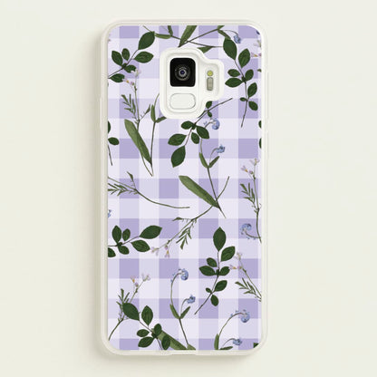 Checkered Pressed Flowers Pattern  - Floral Phone Case for Galaxy S9