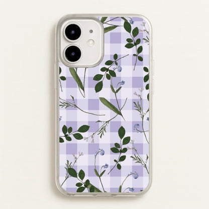 Checkered Pressed Flowers Pattern  - Floral Phone Case for iPhone 12 Mini