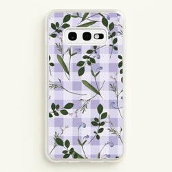 Checkered Pressed Flowers Pattern  - Floral Phone Case for Galaxy S10e