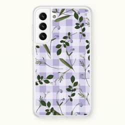 Checkered Pressed Flowers Pattern  - Floral Phone Case for Galaxy S21 Plus