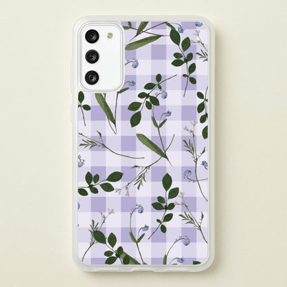 Checkered Pressed Flowers Pattern  - Floral Phone Case for Galaxy A41