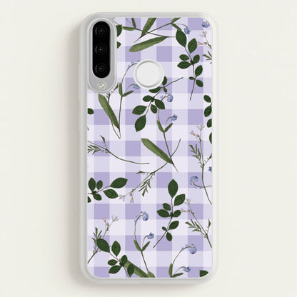 Checkered Pressed Flowers Pattern  - Floral Phone Case for Huawei P30 Lite
