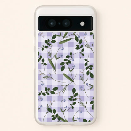 Checkered Pressed Flowers Pattern  - Floral Phone Case for Google Pixel 8