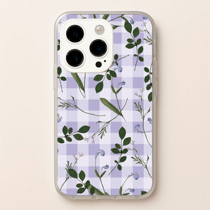 Checkered Pressed Flowers Pattern  - Floral Phone Case for iPhone 15 Pro
