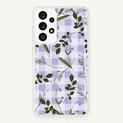 Checkered Pressed Flowers Pattern  - Floral Phone Case for Galaxy A33