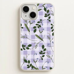 Checkered Pressed Flowers Pattern  - Floral Phone Case for iPhone 13 Mini