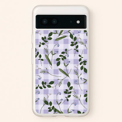 Checkered Pressed Flowers Pattern  - Floral Phone Case for Google Pixel 7