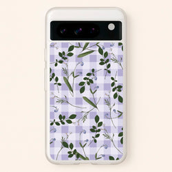Checkered Pressed Flowers Pattern  - Floral Phone Case for Google Pixel 8 Pro
