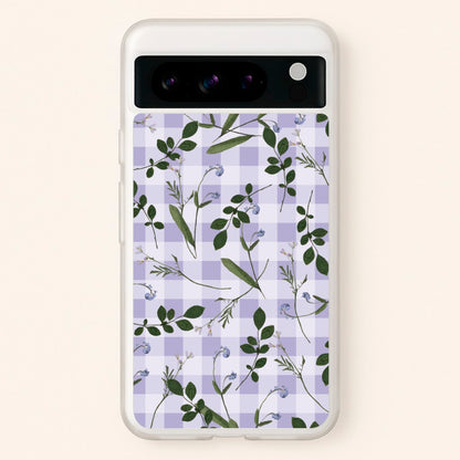 Checkered Pressed Flowers Pattern  - Floral Phone Case for Google Pixel 8 Pro