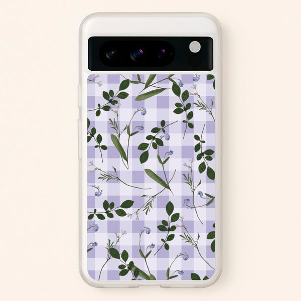 Checkered Pressed Flowers Pattern  - Floral Phone Case for Google Pixel 8 Pro