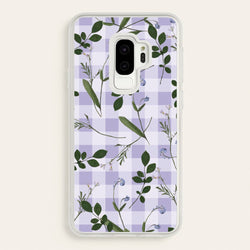 Checkered Pressed Flowers Pattern  - Floral Phone Case for Galaxy S9 Plus