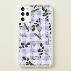 Checkered Pressed Flowers Pattern  - Floral Phone Case for Galaxy S20 Plus