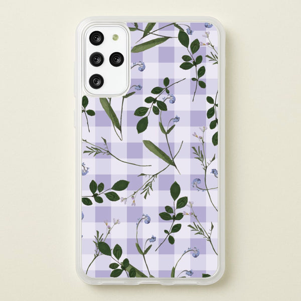 Checkered Pressed Flowers Pattern  - Floral Phone Case for Galaxy S20 Plus