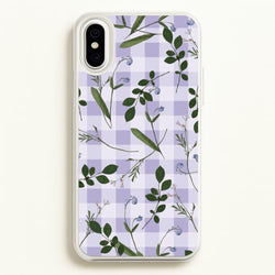Checkered Pressed Flowers Pattern  - Floral Phone Case for iPhone XS Max