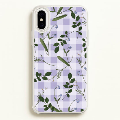 Checkered Pressed Flowers Pattern  - Floral Phone Case for iPhone XS Max