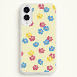 Pastel Pressed Flowers Pattern  - Floral Phone Case for Galaxy S25 Edge