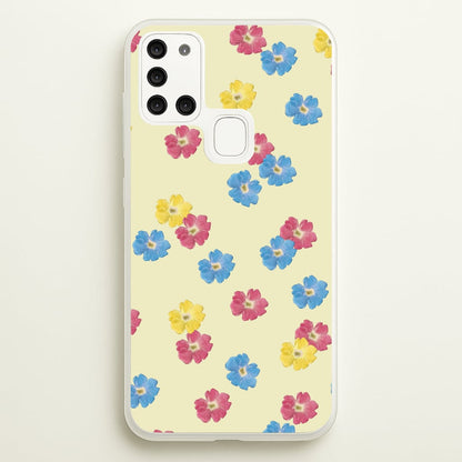 Pastel Pressed Flowers Pattern  - Floral Phone Case for Galaxy A21s