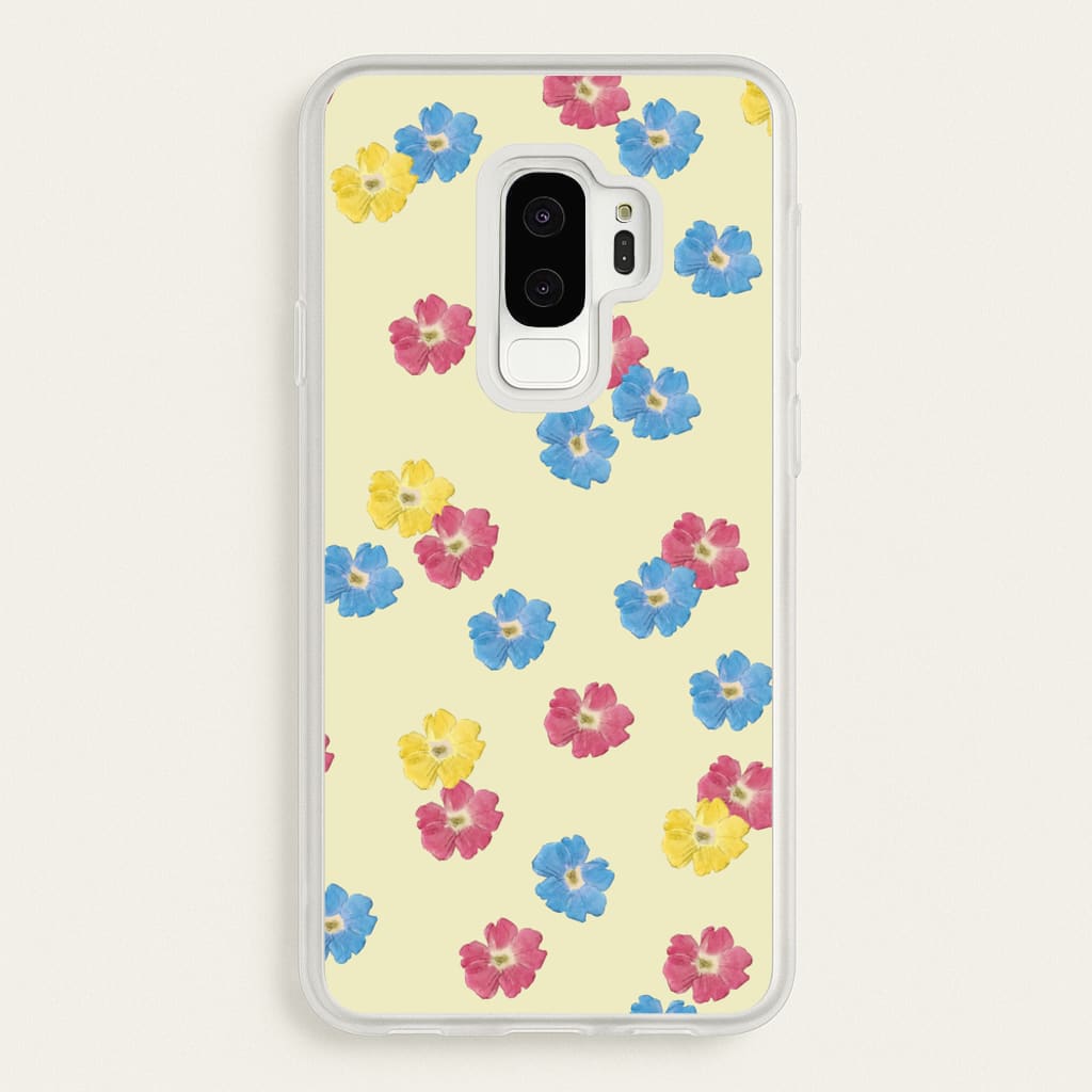 Pastel Pressed Flowers Pattern  - Floral Phone Case for Galaxy S9 Plus