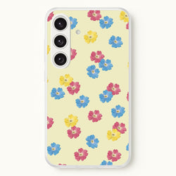 Pastel Pressed Flowers Pattern  - Floral Phone Case for Galaxy S24
