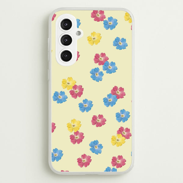 Pastel Pressed Flowers Pattern  - Floral Phone Case for Galaxy S23FE